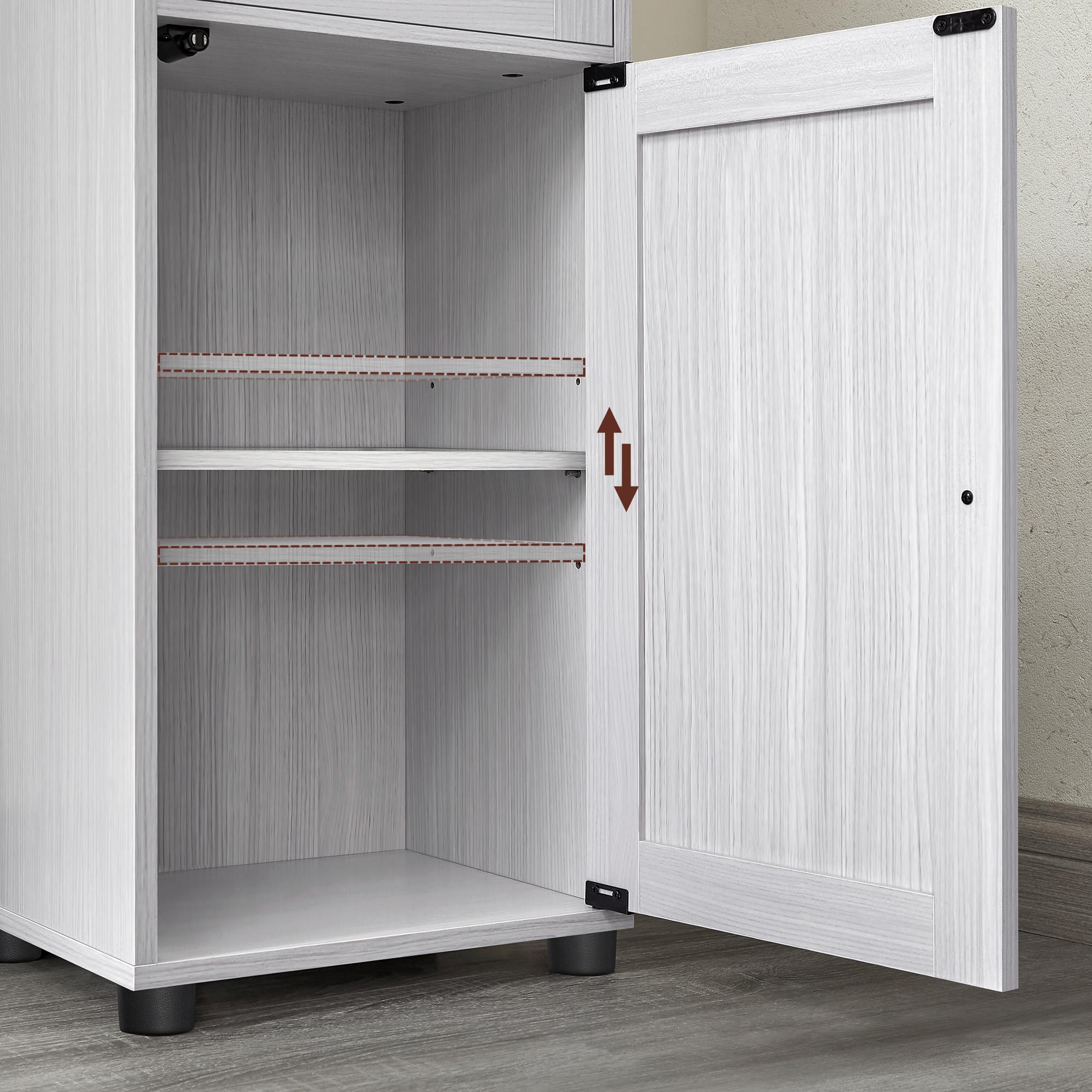Hochschrank Bbk163t44v1 - Schwarz/Weiß, Trend, Glas/Holzwerkstoff (40/165/30cm) - MID.YOU