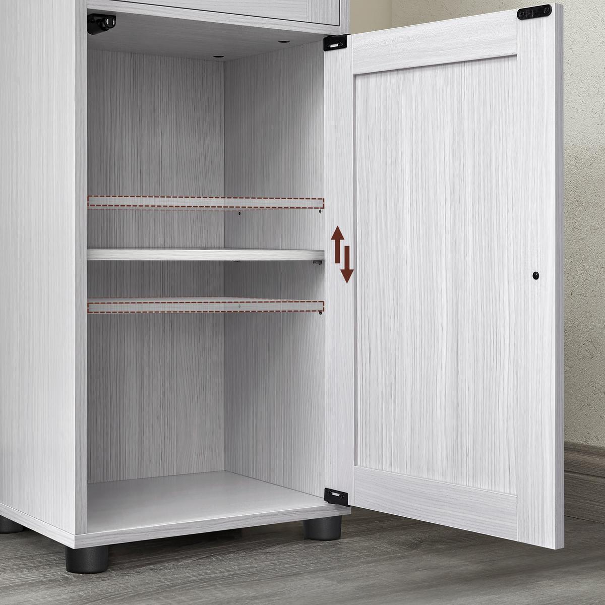 Hochschrank Bbk163t44v1 - Schwarz/Weiß, Trend, Glas/Holzwerkstoff (40/165/30cm) - MID.YOU
