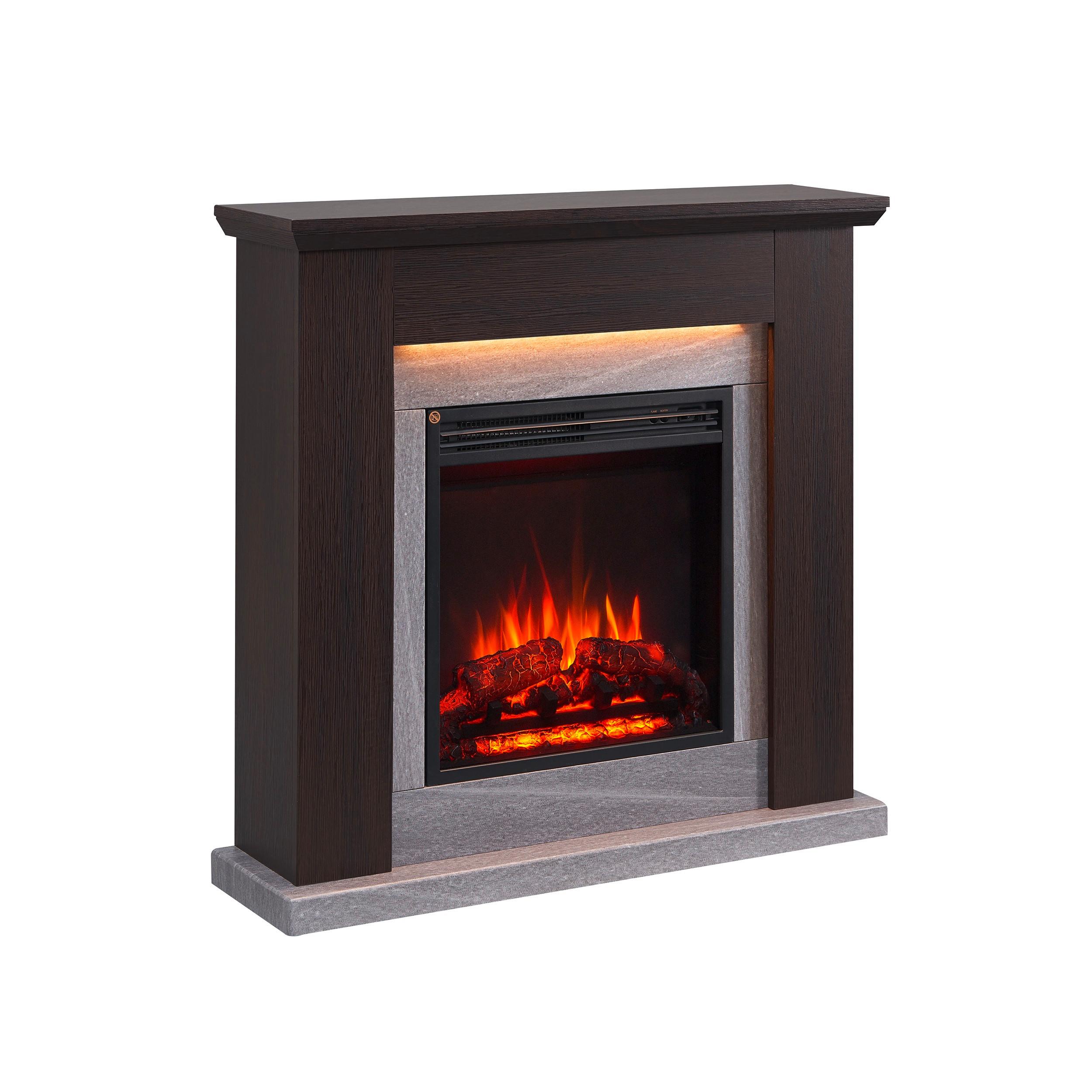 Elektrokamin Pandora - Dunkelbraun, Basics, Holzwerkstoff/Metall (89/88/25cm)