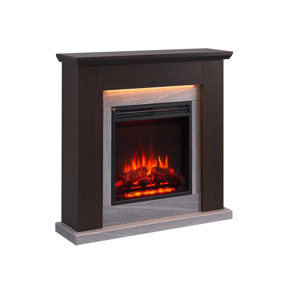 Elektrokamin Pandora - Dunkelbraun, Basics, Holzwerkstoff/Metall (89/88/25cm)