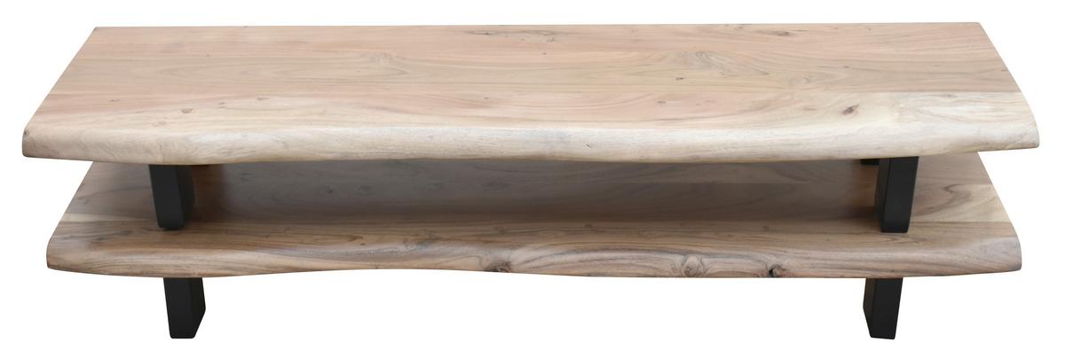 LOWBOARD Mangoholz/Metall B: 140cm - Schwarz/Naturfarben, Design, Holz/Metall (140/36/40cm) - MID.YOU