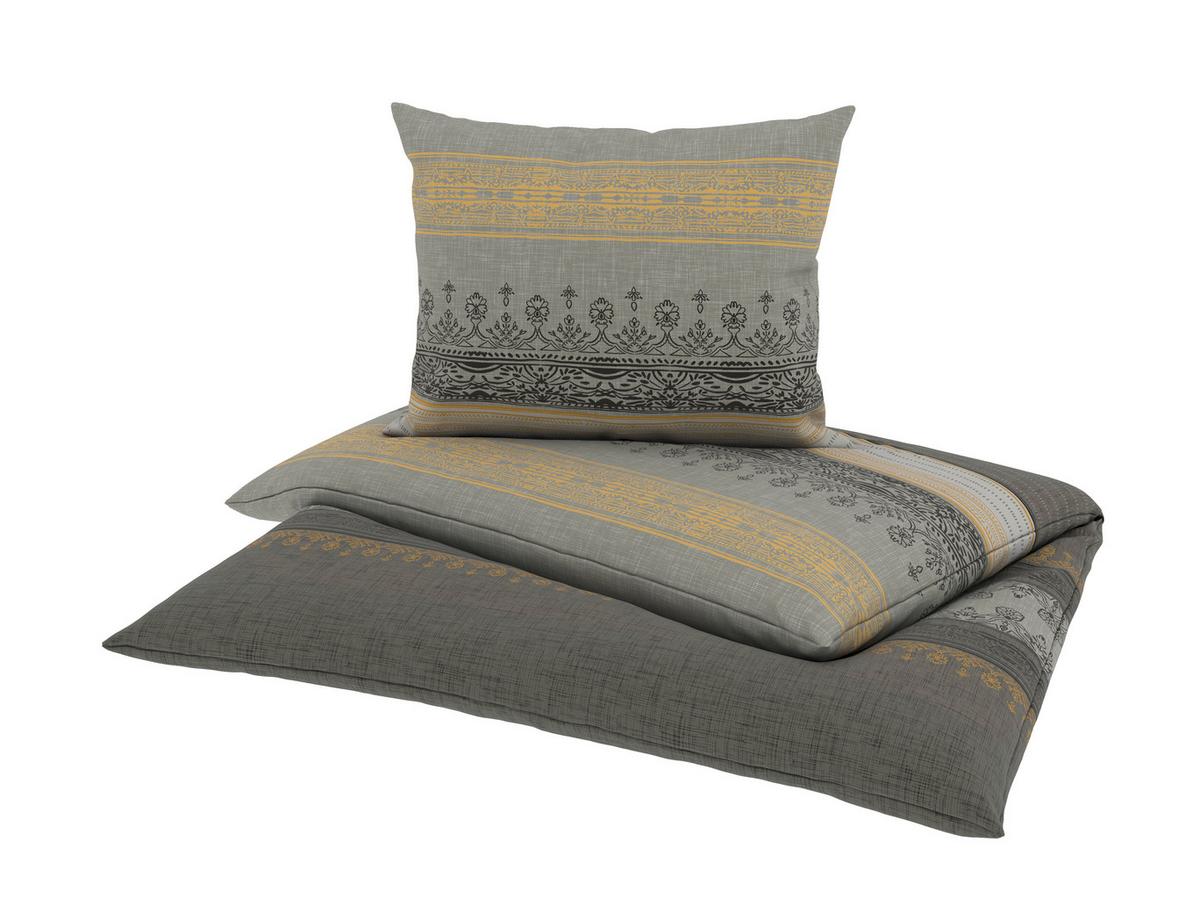 BETTWÄSCHE TIFFANY - Gelb/Grau, MODERN, Textil - Luca Bessoni