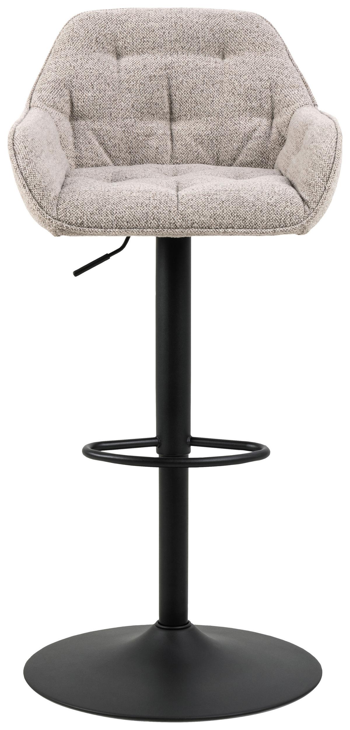 Barhocker höhenverstellbar Brooke Beige - Beige/Schwarz, MODERN, Textil/Metall (52/109/52cm) - MID.YOU