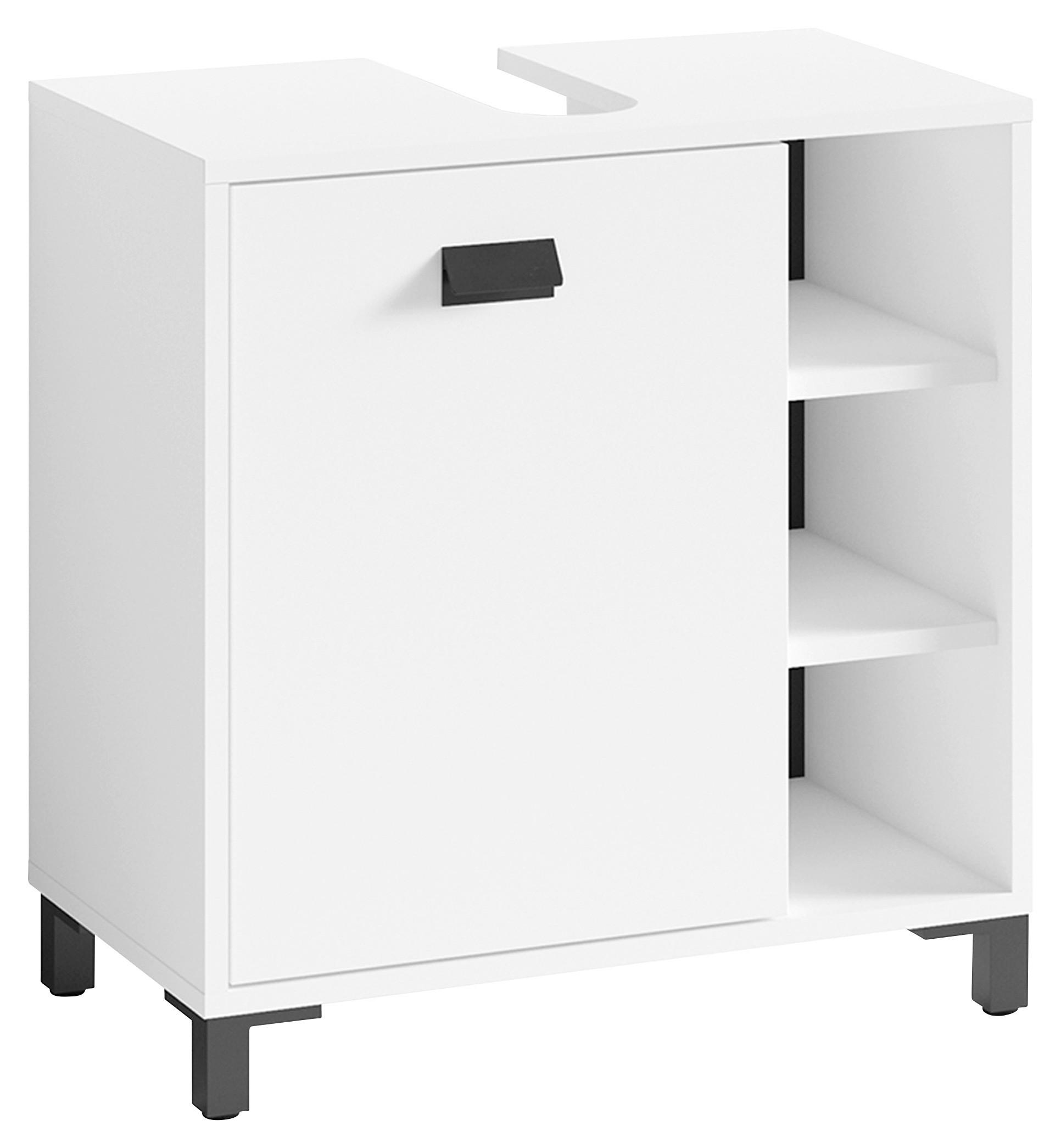 Waschbeckenunterschrank Wellness Weiß B: 60 cm - Anthrazit/Schwarz, MODERN, Holzwerkstoff/Kunststoff (60/62/34cm) - MID.YOU