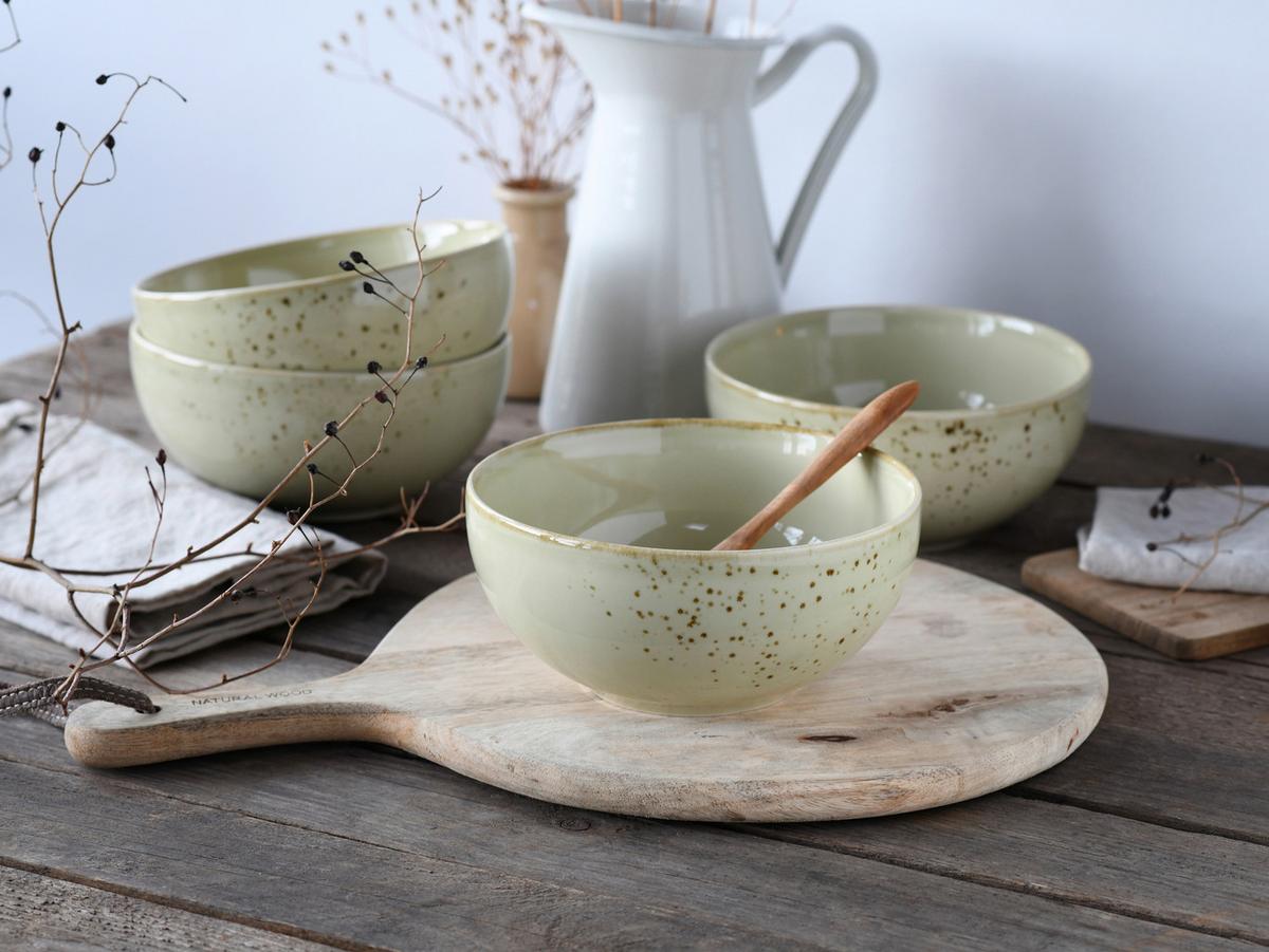 Schüsselset Nature Collection Earth, 4--Teilig., Salbeigrün - Salbeigrün, Design, Keramik - Creatable