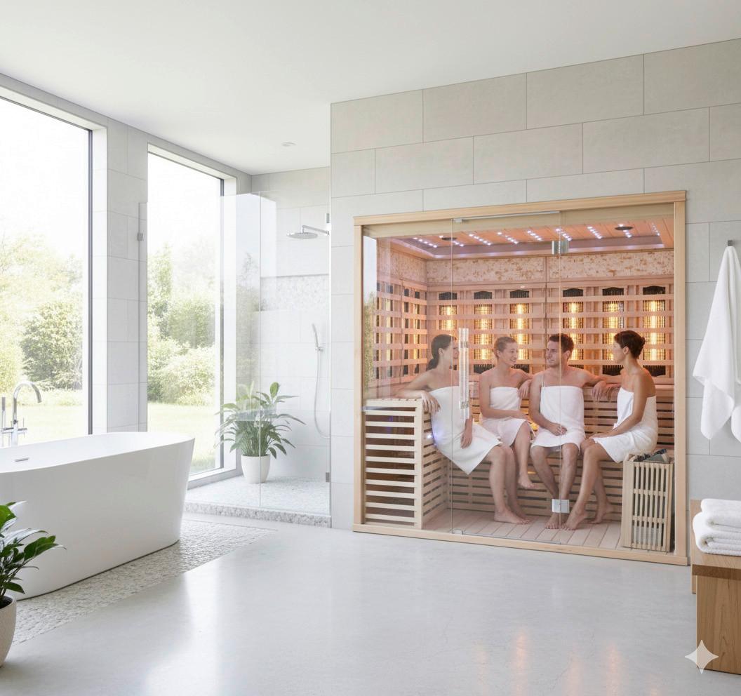 Infrarotkabine Kopenhagen Geeignet Für 4-5 Personen - Tannenholzfarben, Basics, Holz (200/210/200cm)