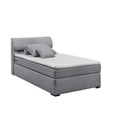 Boxspringbett mit Bettkasten 140x200cm Tokio, Silber - Silberfarben/Schwarz, KONVENTIONELL, Textil (140/200cm) - Carryhome