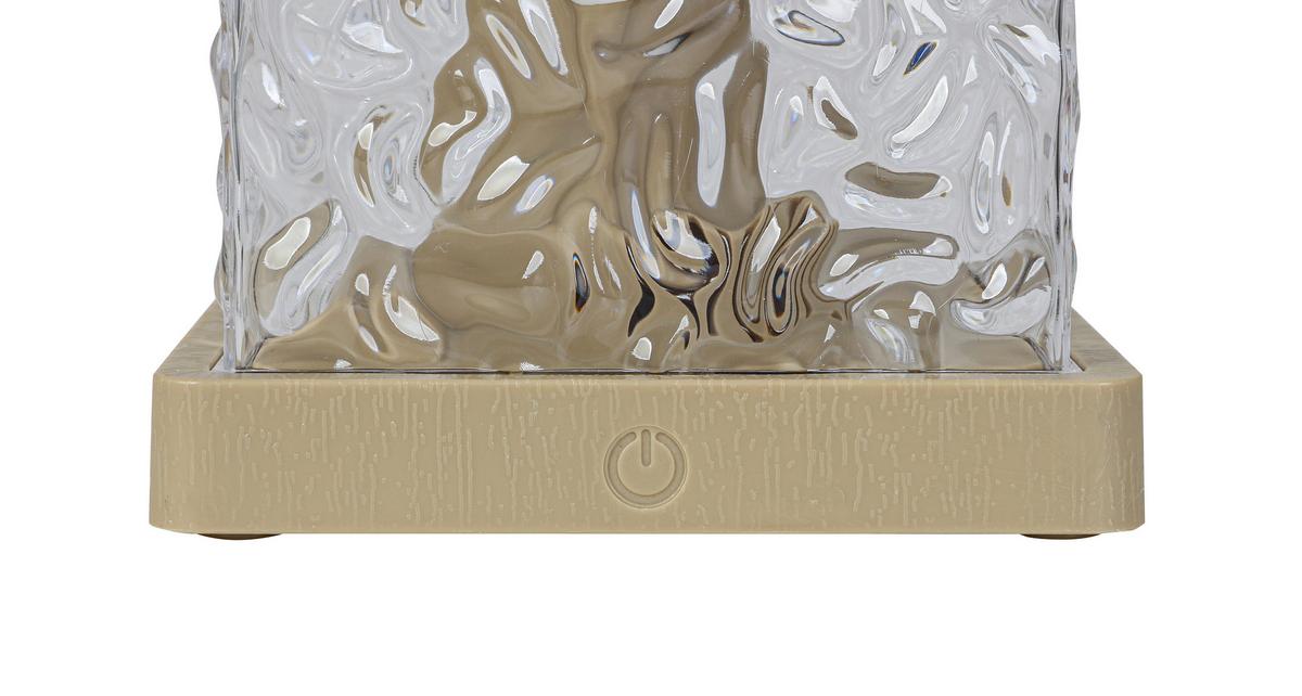STOLNÁ LED LAMPA NIKA - priehľadné/piesková, Modern, plast (11/11/11cm) - Mömax