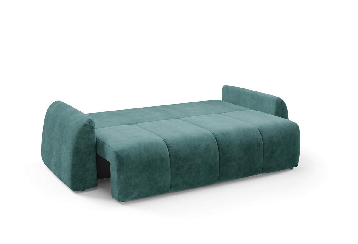 Schlafsofa Geronimo Petrol B: 252cm - Petrol/Schwarz, Design, Textil (252/93/167cm) - Livetastic