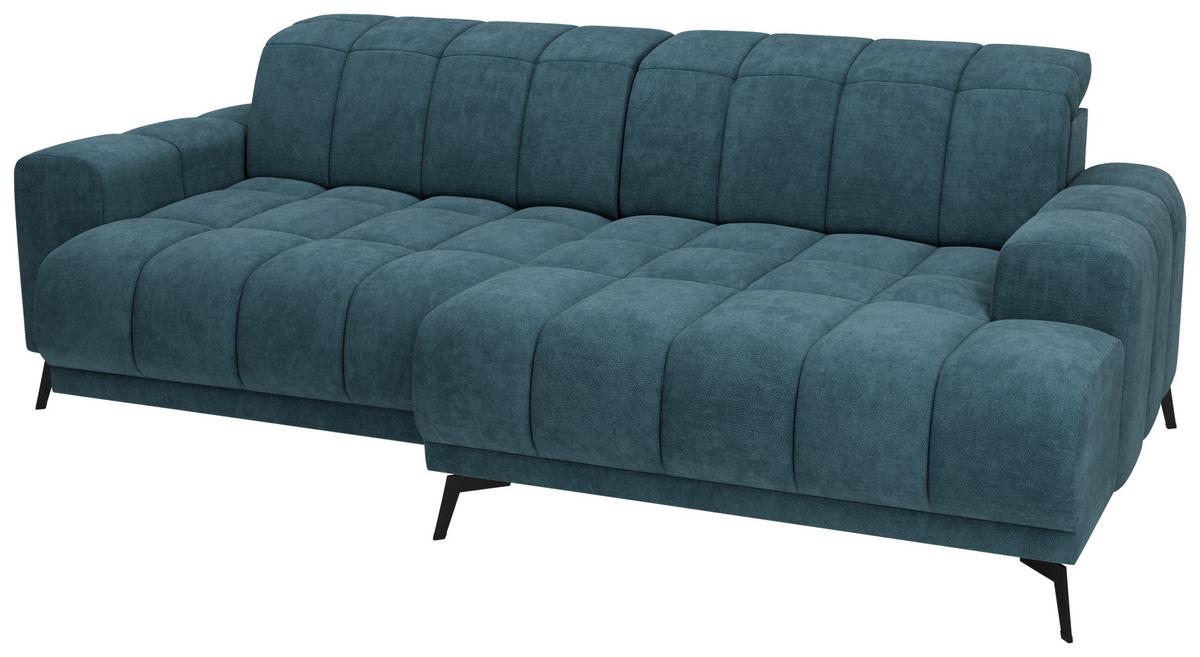 Rohová sedačka LAYA, pravá, petrolejová tkanina MEMPHIS - petrolej, Moderní, textil (250/155cm) - Premium Living