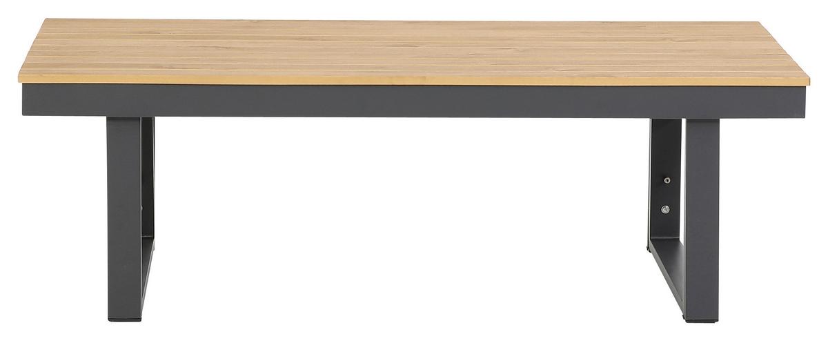 Loungegarnitur 3-Tlg San Jose aus Metall mit Kissen - Anthrazit/Braun, MODERN, Holz/Textil (210/75/210cm) - Gardenson