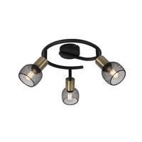 Strahler Fiastra 3-Flammig verstellbar Ø 23 cm - Schwarz, Basics, Metall (23/14cm) - Globo