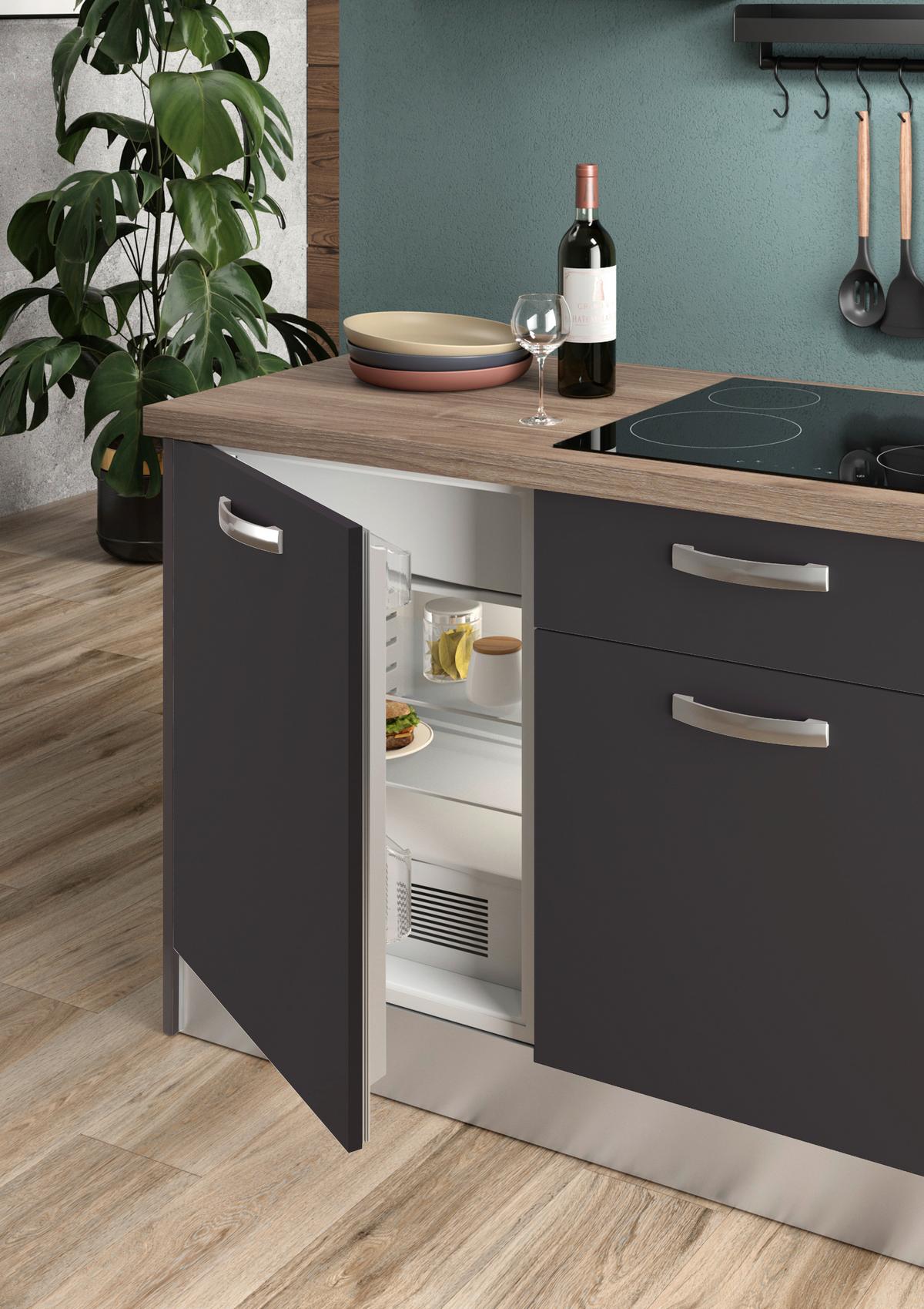 Küchenzeile All In Mit Kühlschrank 180 cm Anthrazit - LIFESTYLE (180cm) - MID.YOU