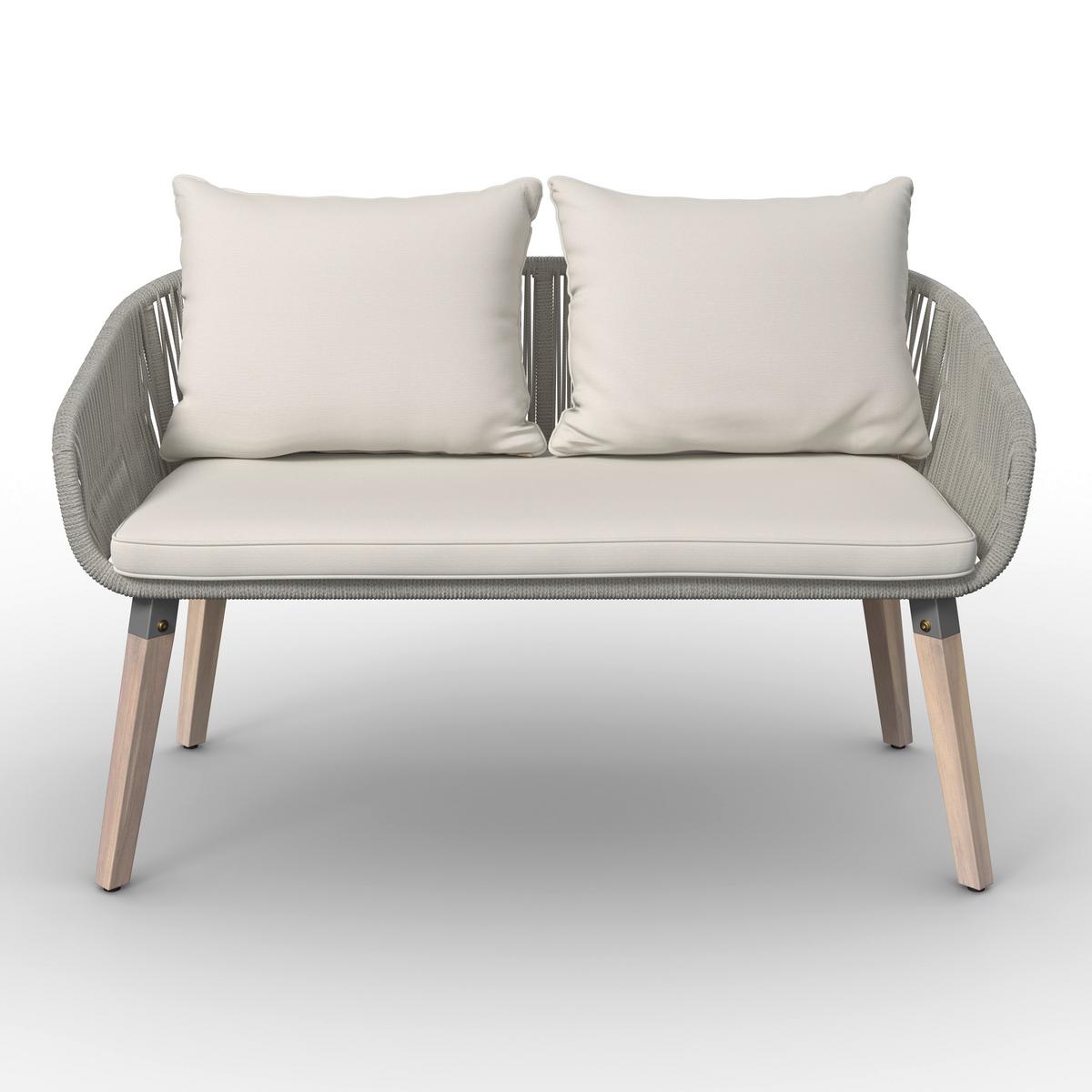 TERASOVÁ SEDACIA SÚPRAVA ELODIE - hnedá/čierna, Modern, drevo/textil - Bessagi Garden