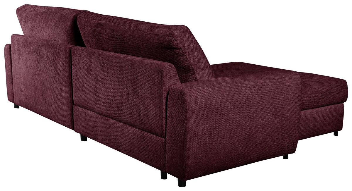 Ecksofa Naomi Bordeaux/Schwarz, 162 cm - Bordeaux/Schwarz, Design, Textil (162/265cm) - MID.YOU