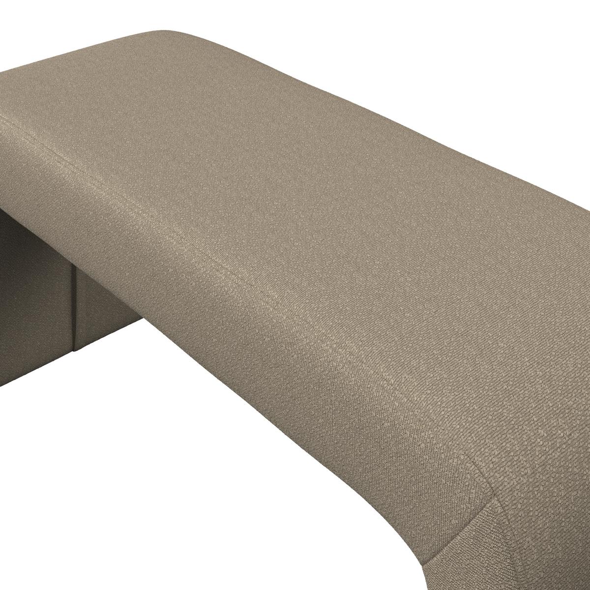 Dlhá taburetka JANINA polstrovaná, hnedá - hnedá, Modern, drevo/textil (110/46/41cm) - Bessagi Home