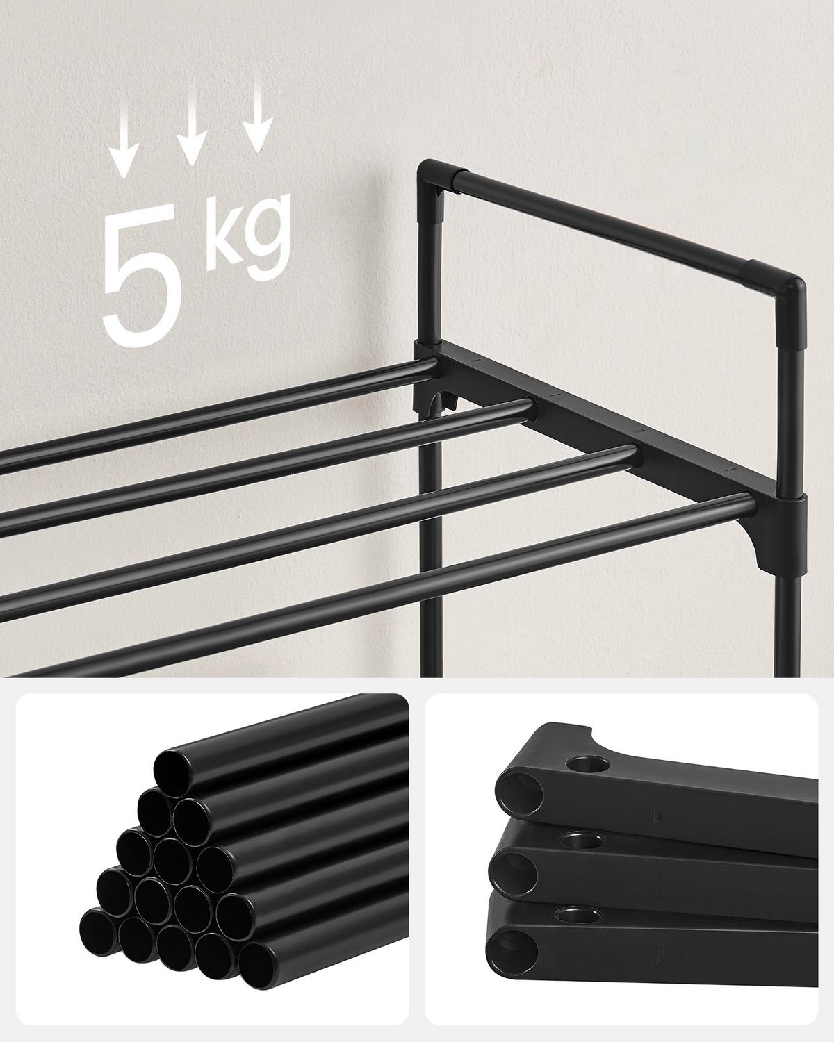 Regál na topánky čierny - čierna, Trend, kov/plast (92/54/30cm) - Boxxx