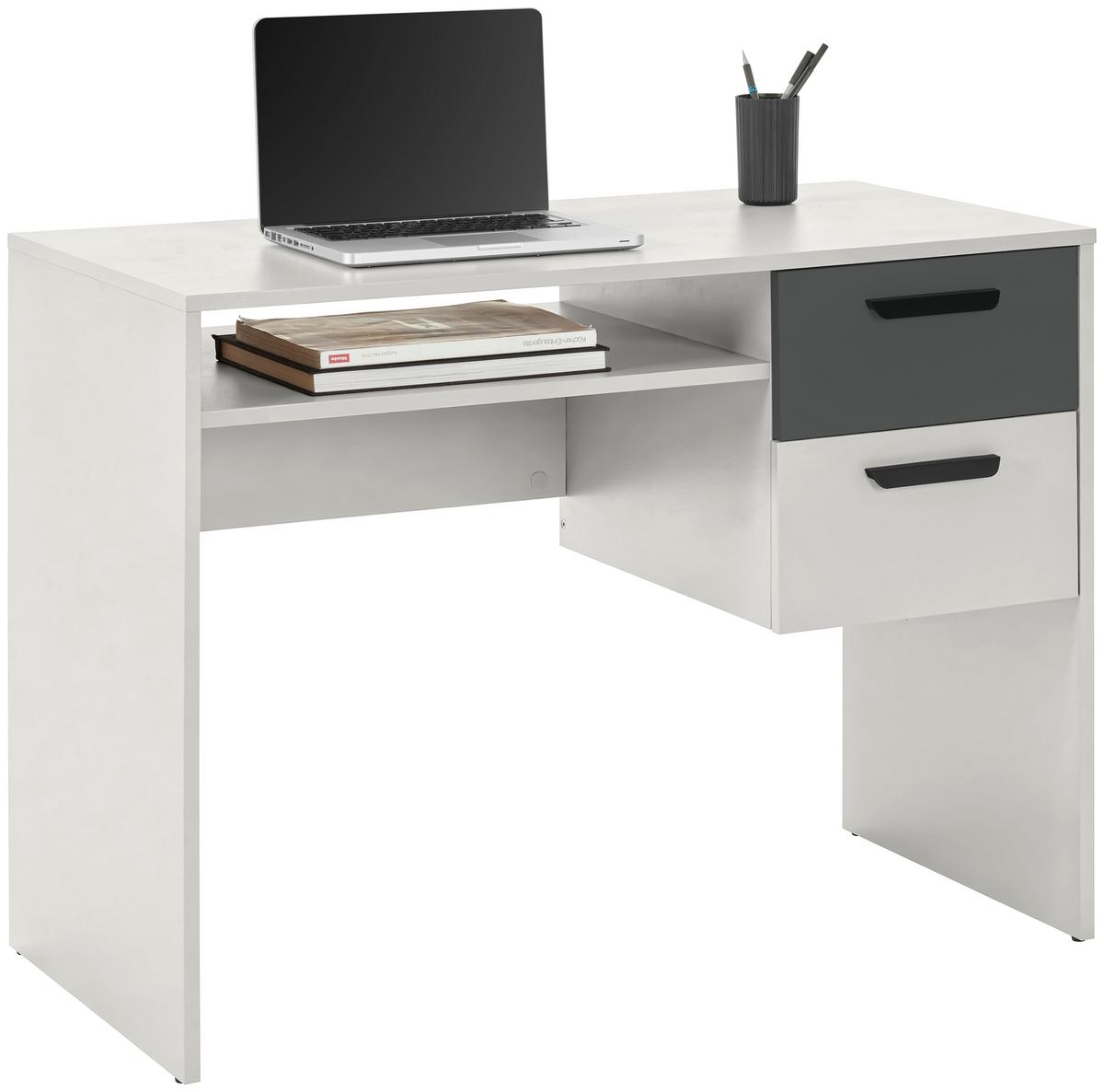 Schreibtisch Basic Two Kaschmir/Anthrazit B: 100cm - Kaschmir/Anthrazit, KONVENTIONELL, Holzwerkstoff (100/75/50cm)