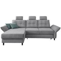 Ecksofa Brizzini Silberfarben S: 176/250-280 Cm - Mintgrau/Silberfarben, MODERN, Holz/Textil (176/250-280cm) - Livetastic