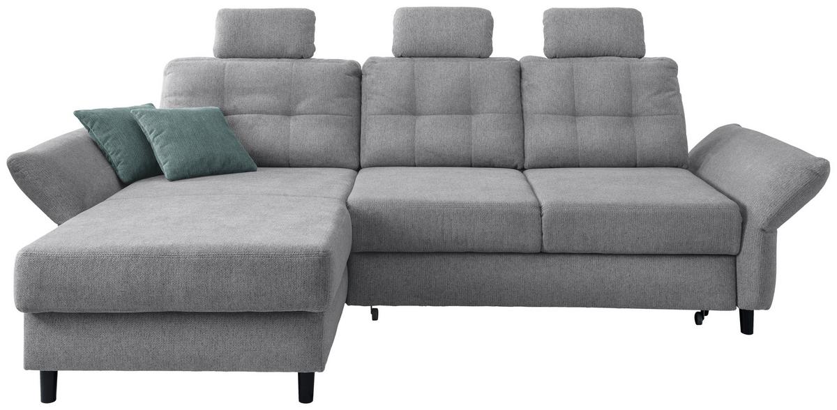 Ecksofa Brizzini Silberfarben S: 176/250-280 Cm - Mintgrau/Silberfarben, MODERN, Holz/Textil (176/250-280cm) - Livetastic