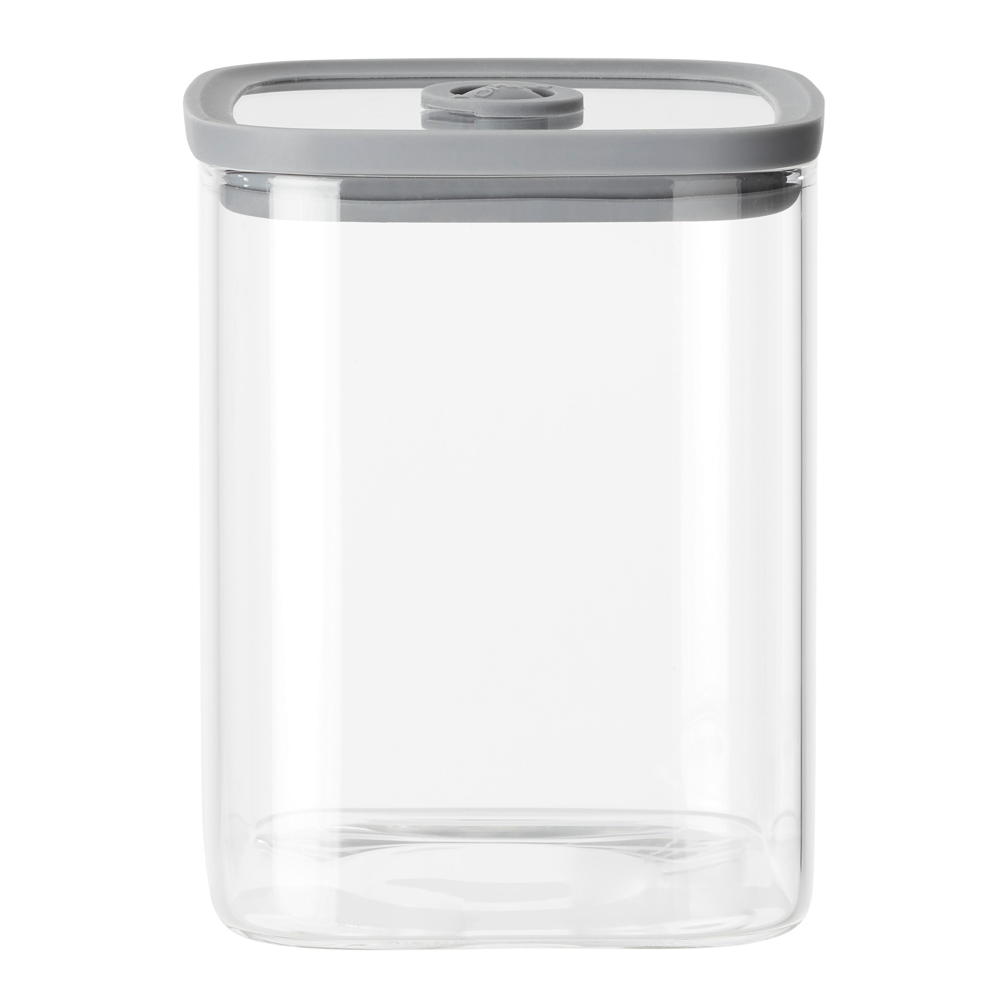 SKLENENÁ DÓZA NA POTRAVINY SELINA - CA. 1L - číra/sivá, Modern, plast/sklo (10,3/12,8/10,3cm) - Modern Living