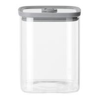 SKLENĚNÁ DÓZA NA POTRAVINY SELINA - CA. 1L - šedá/čiré, Moderní, plast/sklo (10,3/12,8/10,3cm) - Modern Living