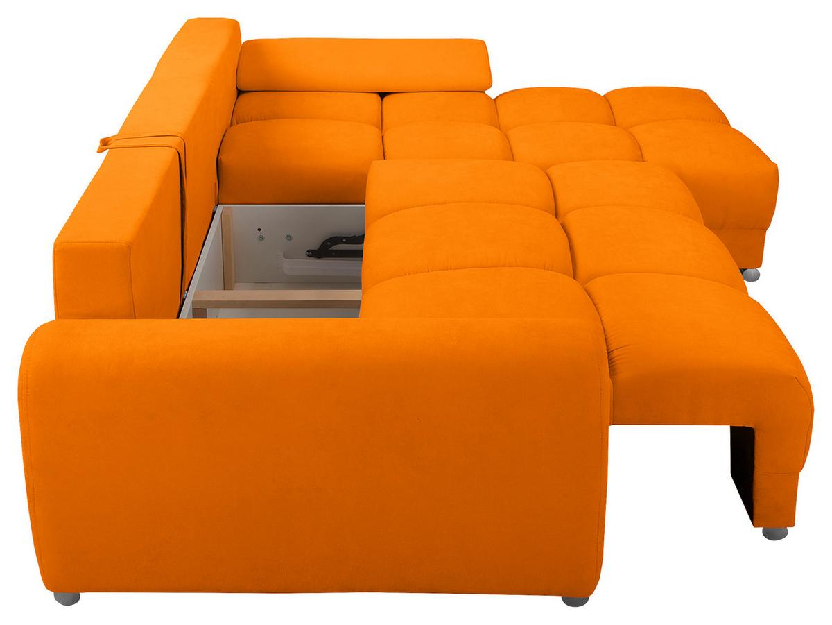 Ecksofa Azzuro Gelb S: 256x175 cm - Gelb/Silberfarben, Design, Textil (256/175cm) - Livetastic