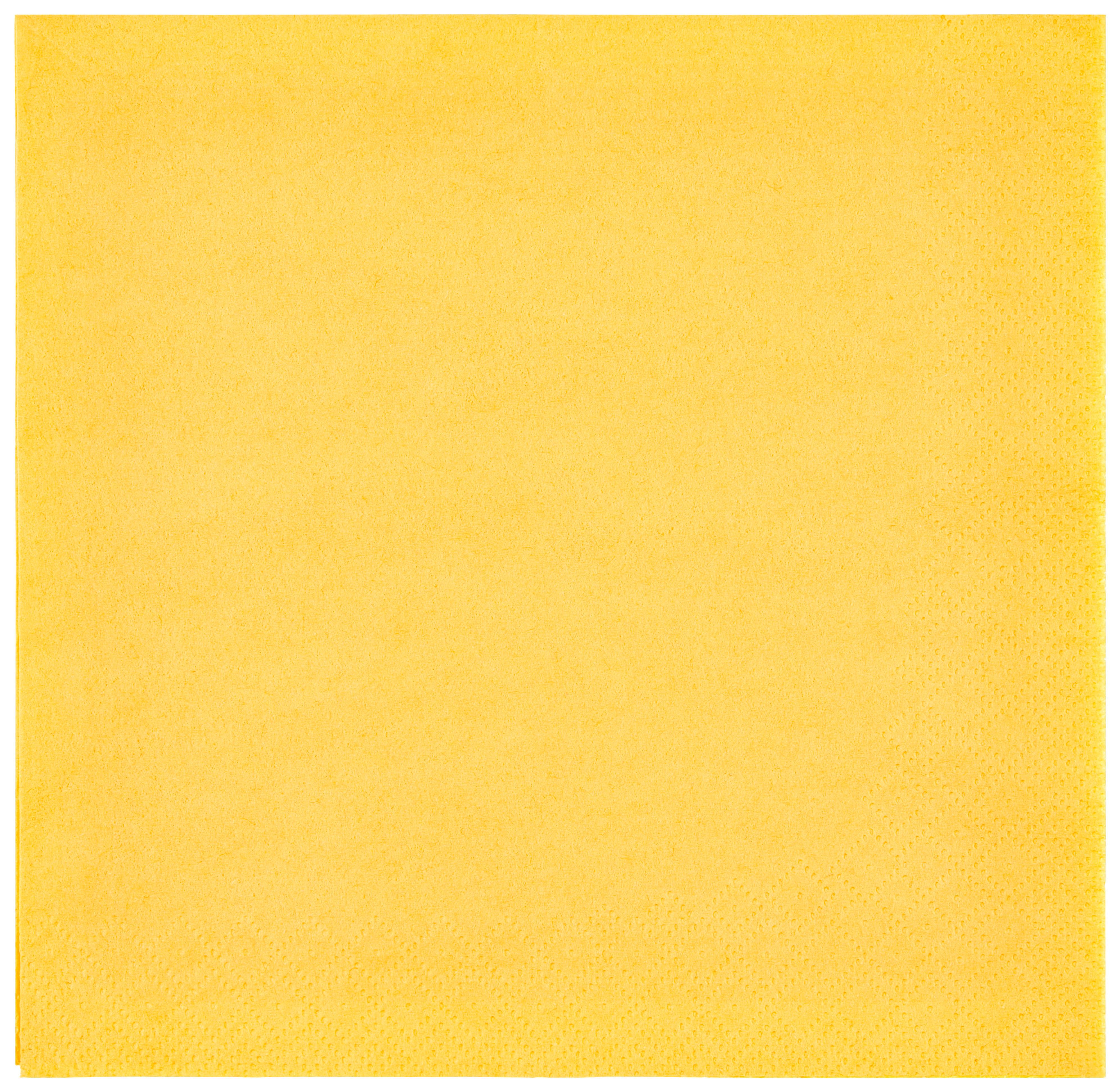 Serviette Lavenia Einfarbig Currygelb, 50 Stk., 33x33 cm - Currygelb, MODERN, Papier (33/33cm) - Luca Bessoni