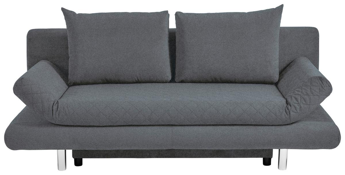 2-sitzer-sofa Mit Schlaffunktion Sorini B:194 Cm - Chromfarben/Dunkelgrau, Design, Textil (194/73/91cm) - Livetastic