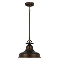 Hängeleuchte Emery H: 37,7 cm 1-Flammig Bronzefarben - Bronzefarben, Design, Glas/Metall (28.4/37.7cm) - Elstead Lighting