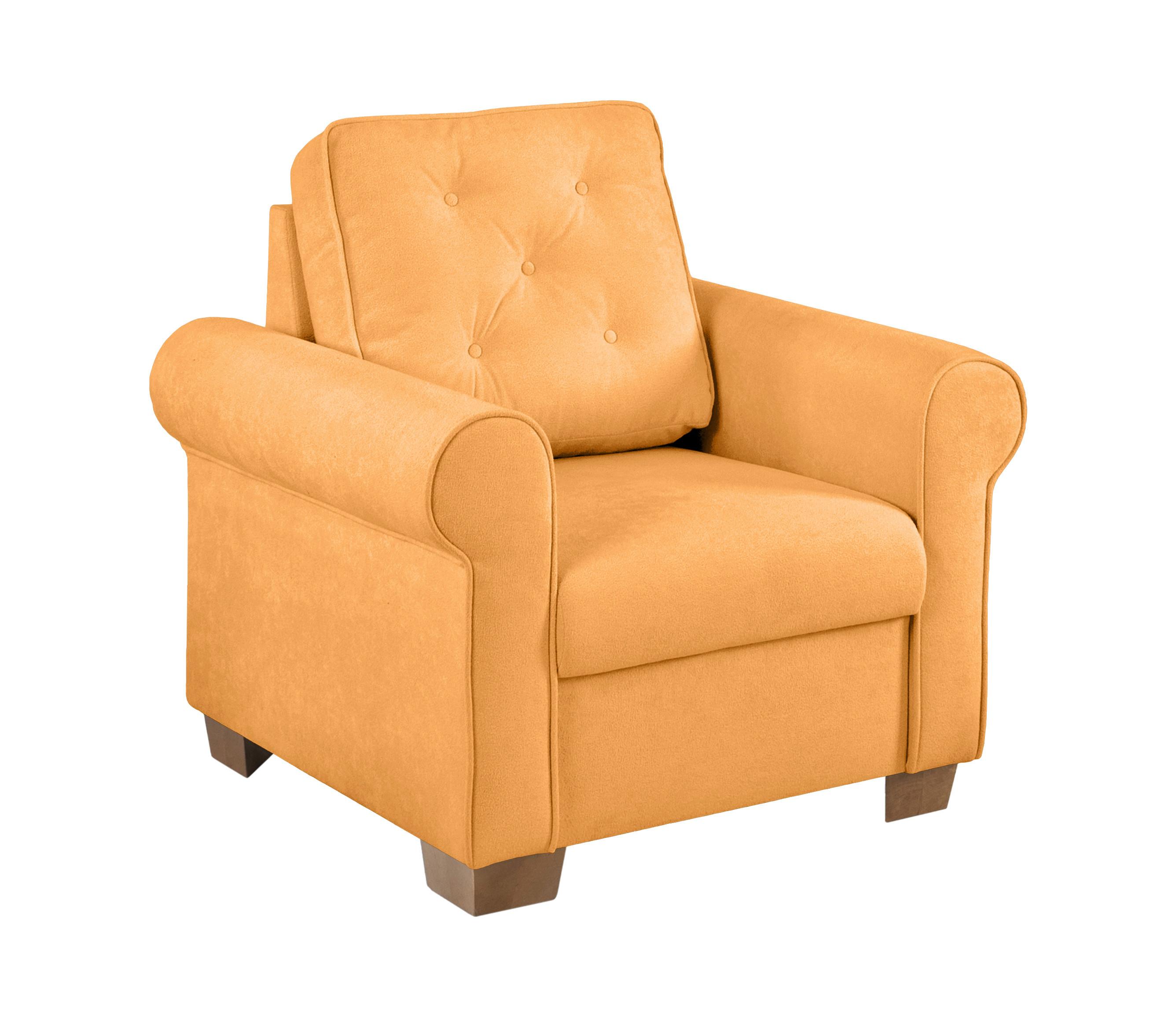 Sessel Arles, Gelb 35 B: 93 Cm - Gelb/Buchefarben, Design, Textil (93/89/82cm) - MID.YOU