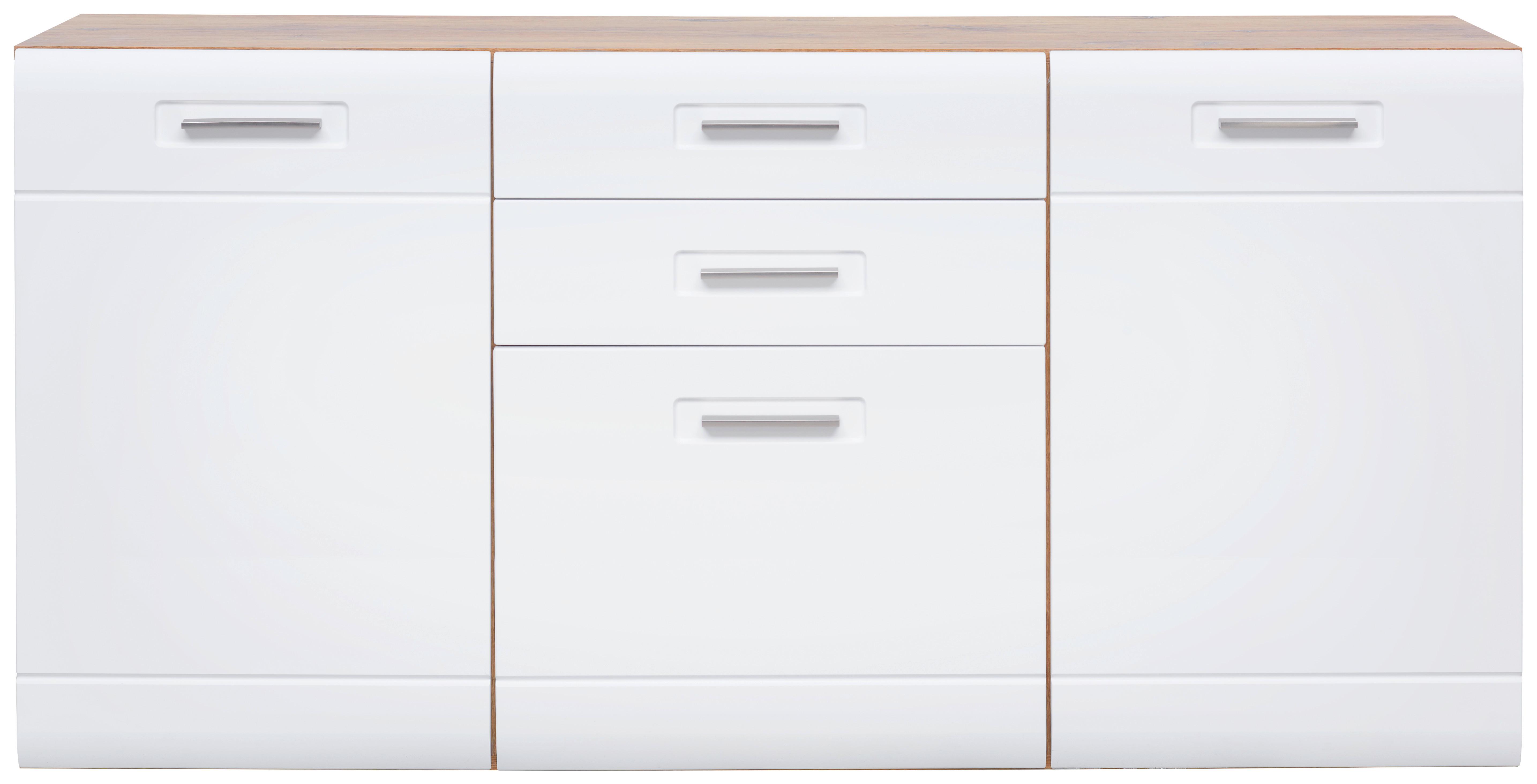 Sideboard B: 163,2 cm Auris Eiche Dekor/Weiß - Eichefarben/Weiß, MODERN, Holzwerkstoff (163,2/81,3/43,1cm) - Luca Bessoni