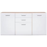 Tálalószekrény Auris - tölgyfa színű/fehér, Modern, faalapú anyag (163,2/81,3/43,1cm) - Luca Bessoni