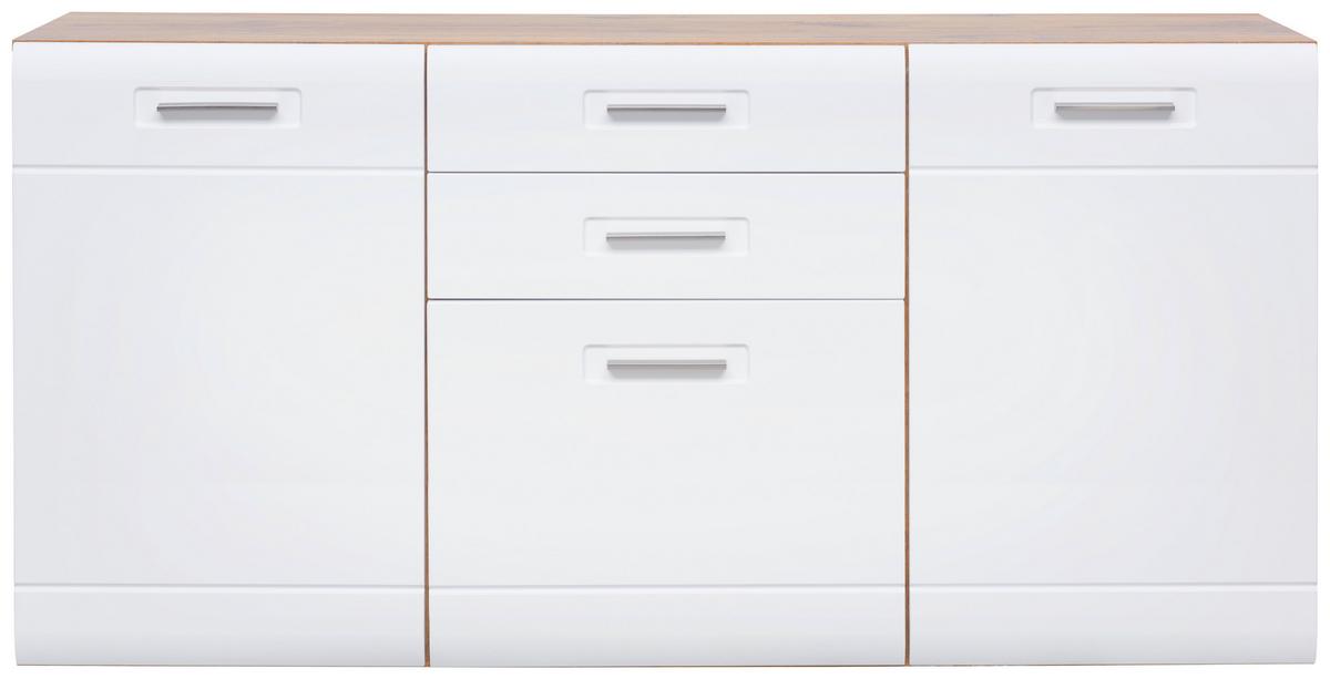 Tálalószekrény Auris - tölgyfa színű/fehér, Modern, faalapú anyag (163,2/81,3/43,1cm) - Luca Bessoni