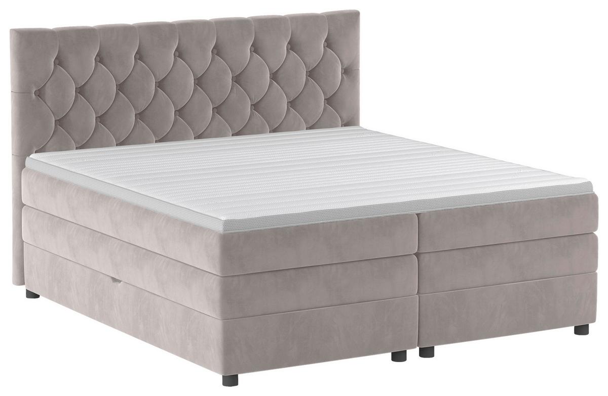 Boxspringbett Swing 2 Beige 180x200 Cm H3/h4 - Beige/Schwarz, ROMANTIK / LANDHAUS, Textil (184/121/212cm) - James Wood