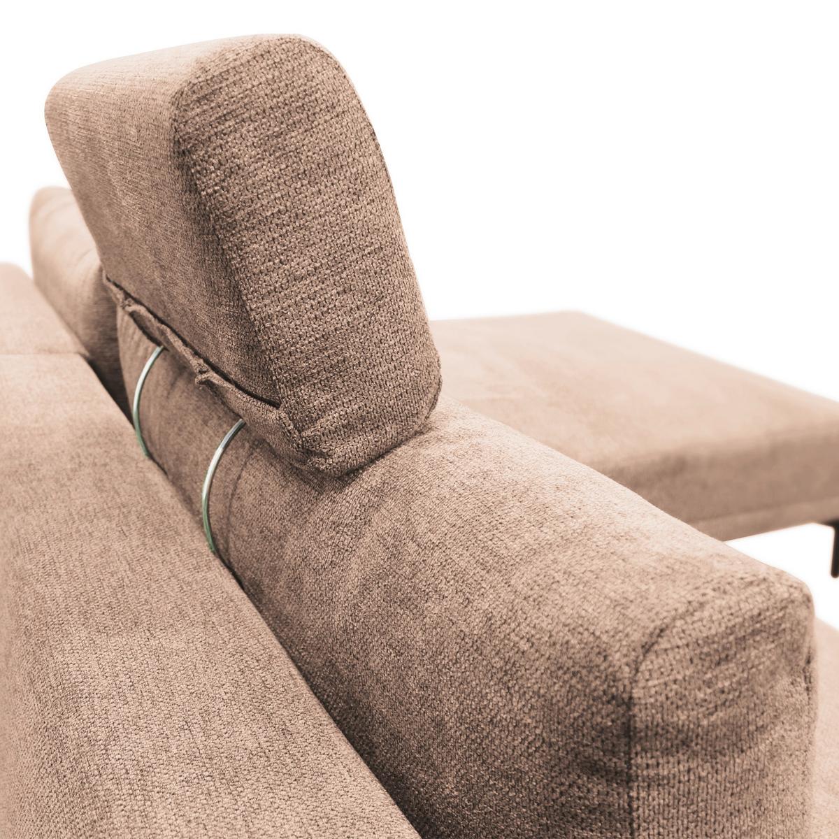 Ecksofa mit Bettkasten Lagacy 260x192 cm Webstoff Beige - Beige/Schwarz, Design, Textil (260/192cm) - MID.YOU