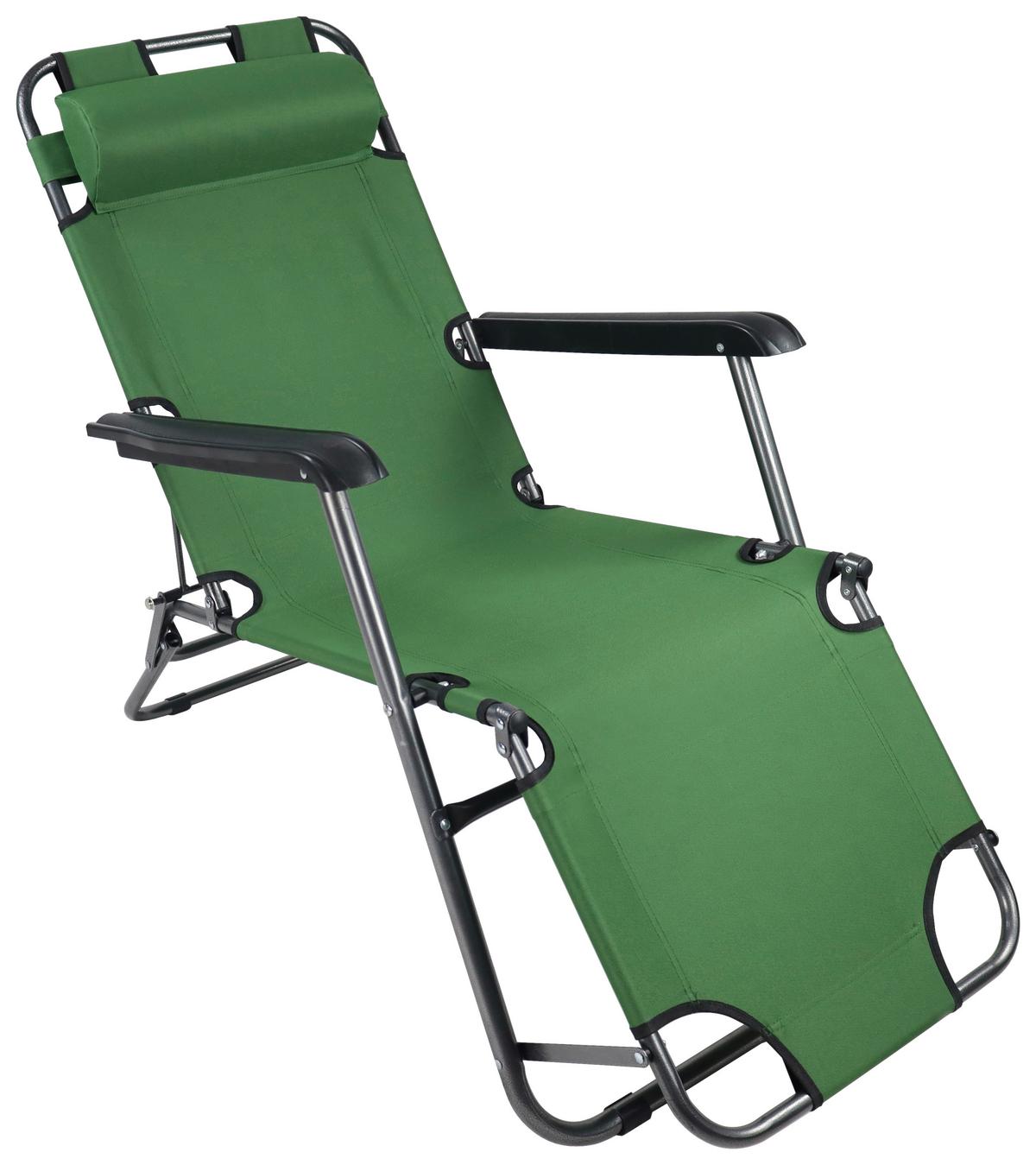 Gartenliege Maltosa Rückenlehne verstellbar - Grün, MODERN, Kunststoff/Textil (60/27/153cm) - Ambia Garden