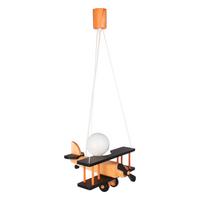 Kinderhängeleuchte Flugzeug H: 75 cm 1-Flammig - Schwarz/Naturfarben, KONVENTIONELL, Holz (29/31/75cm)