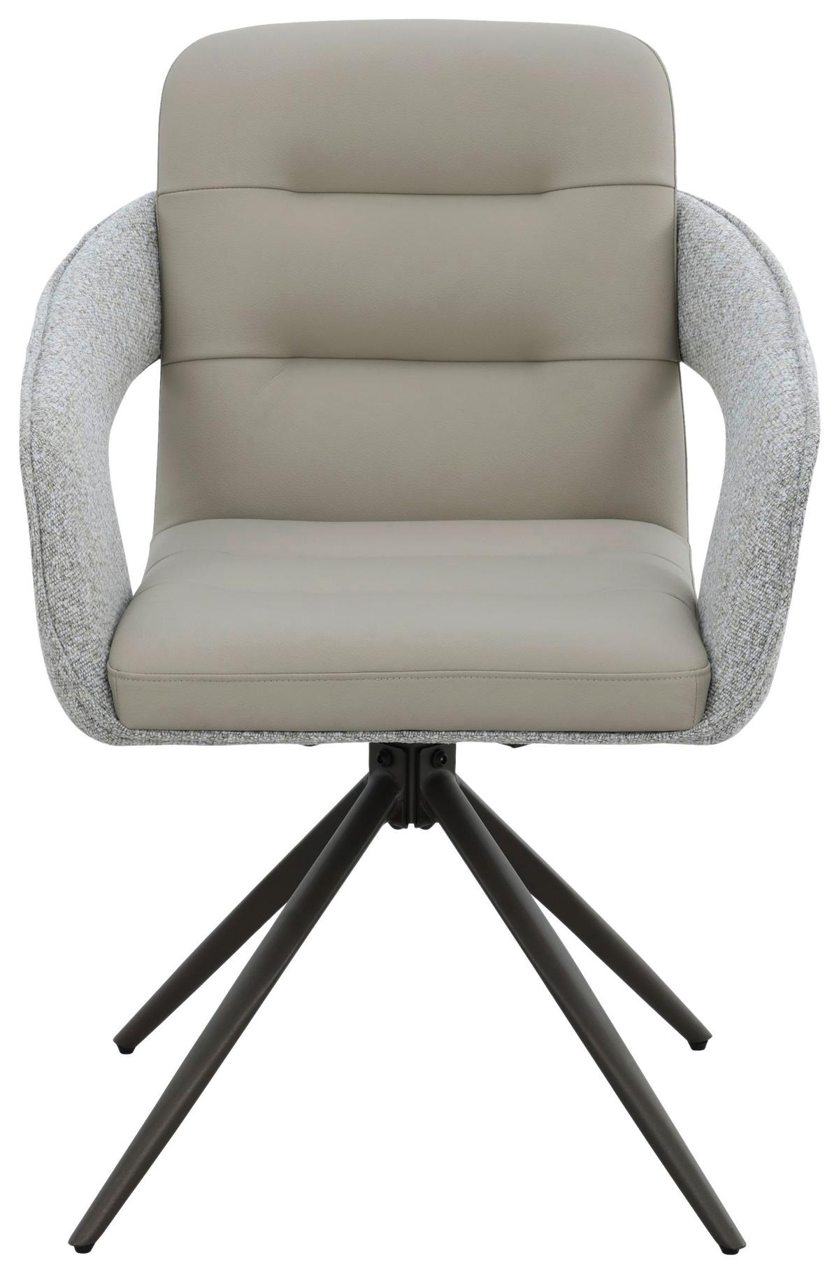 Armlehnstuhl Francesco Taupe B: 61 cm - Hellbraun/Schwarz, MODERN, Textil/Metall (61/87,5/62,5cm) - MID.YOU