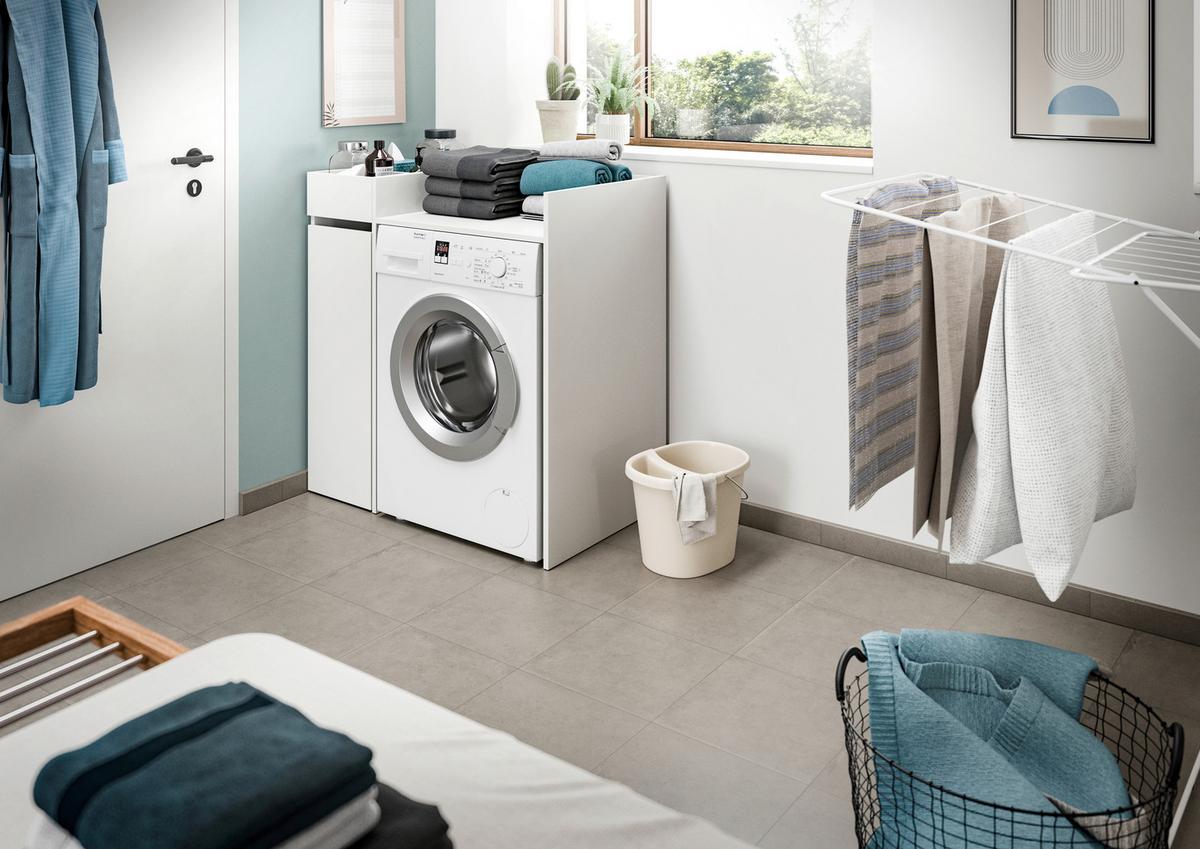 Waschmaschinenschrank Free Weiß B: 95 cm - Weiß, MODERN, Holzwerkstoff (95/101/60cm) - MID.YOU