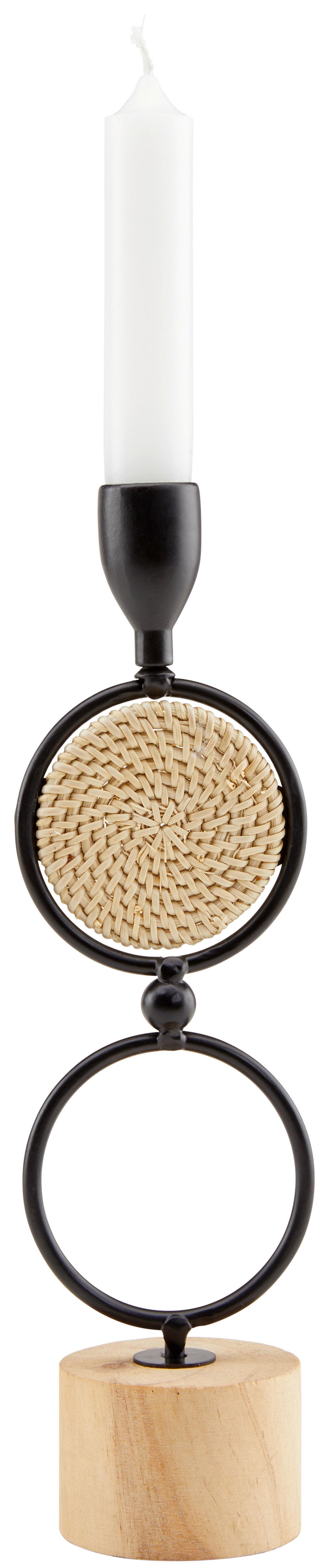 Kerzenhalter Soren Holz für 1 Teelicht - Hellbraun/Schwarz, MODERN, Naturmaterialien/Holz (7/25.5/6cm) - Luca Bessoni