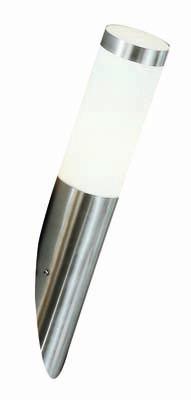 Led Außenleuchte Boston 9 Watt Edelstahl - Edelstahlfarben/Opal, Basics, Kunststoff/Metall (7,6/38,7cm) - Globo