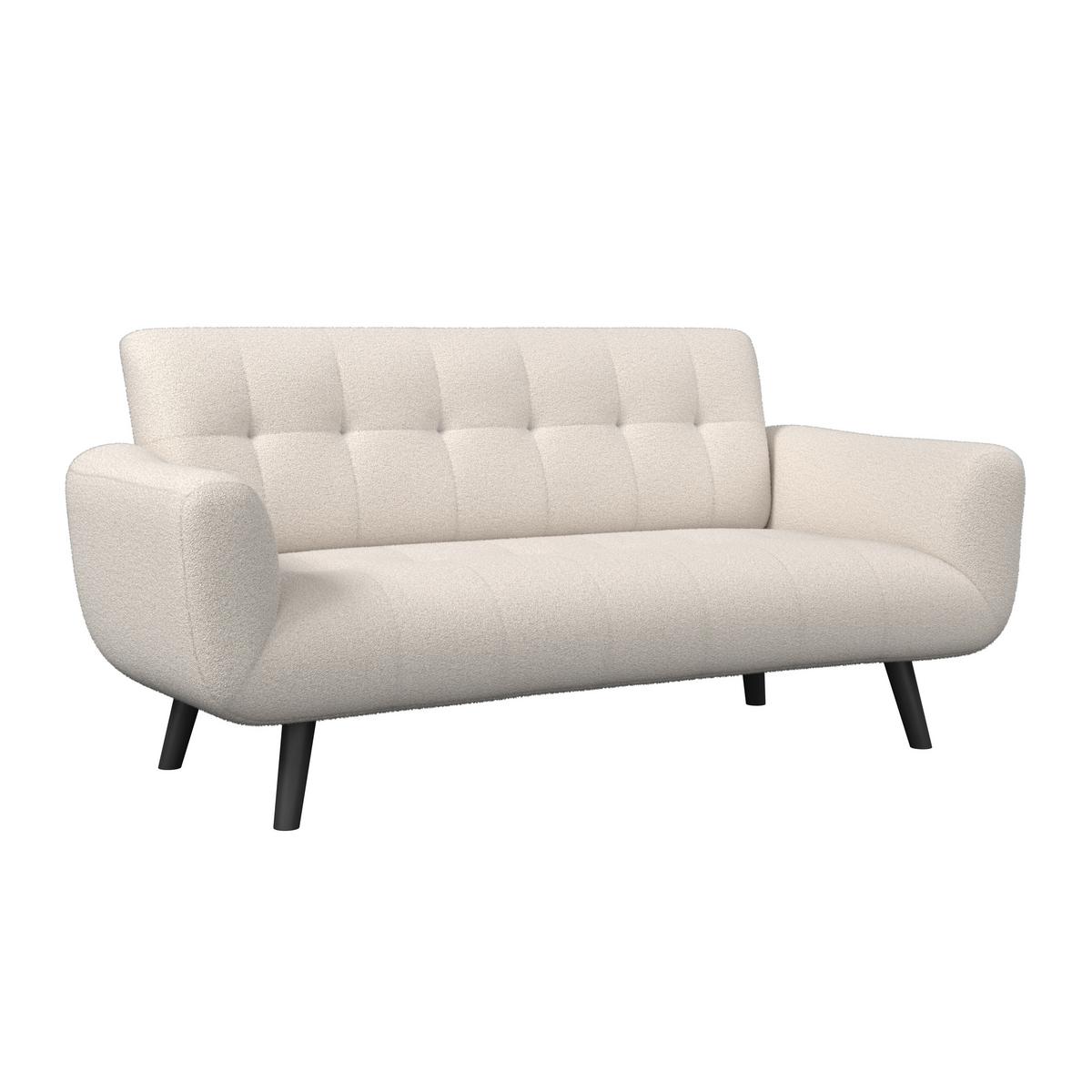 2-Sitzer-Sofa Stockholm weiß, B: 183 cm - Schwarz/Weiß, MODERN, Holz/Textil (183/82/82cm)