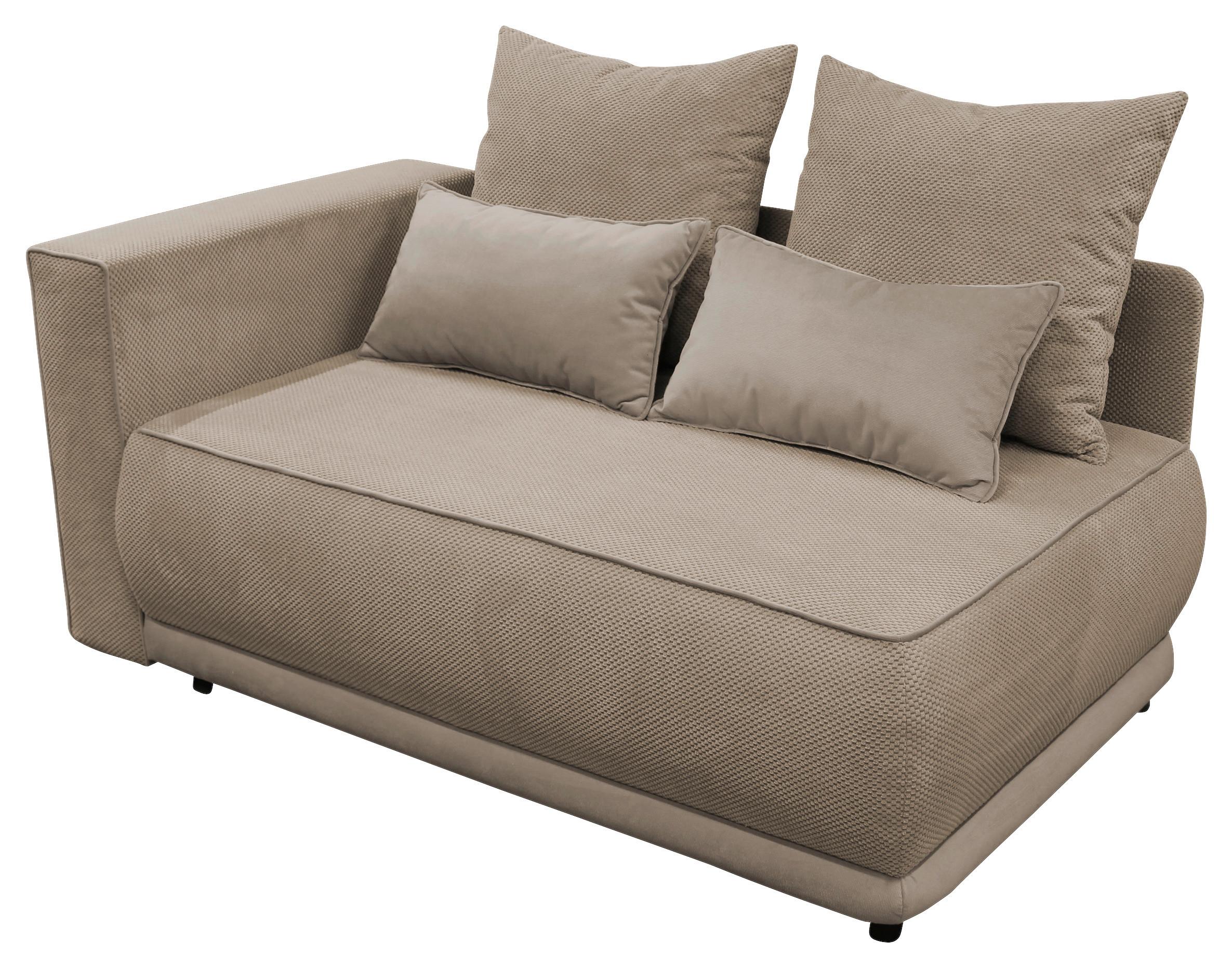 Récamiere Iga Li Taupe B: 168 Cm - Taupe/Schwarz, Design, Textil (168/73/99cm) - MID.YOU