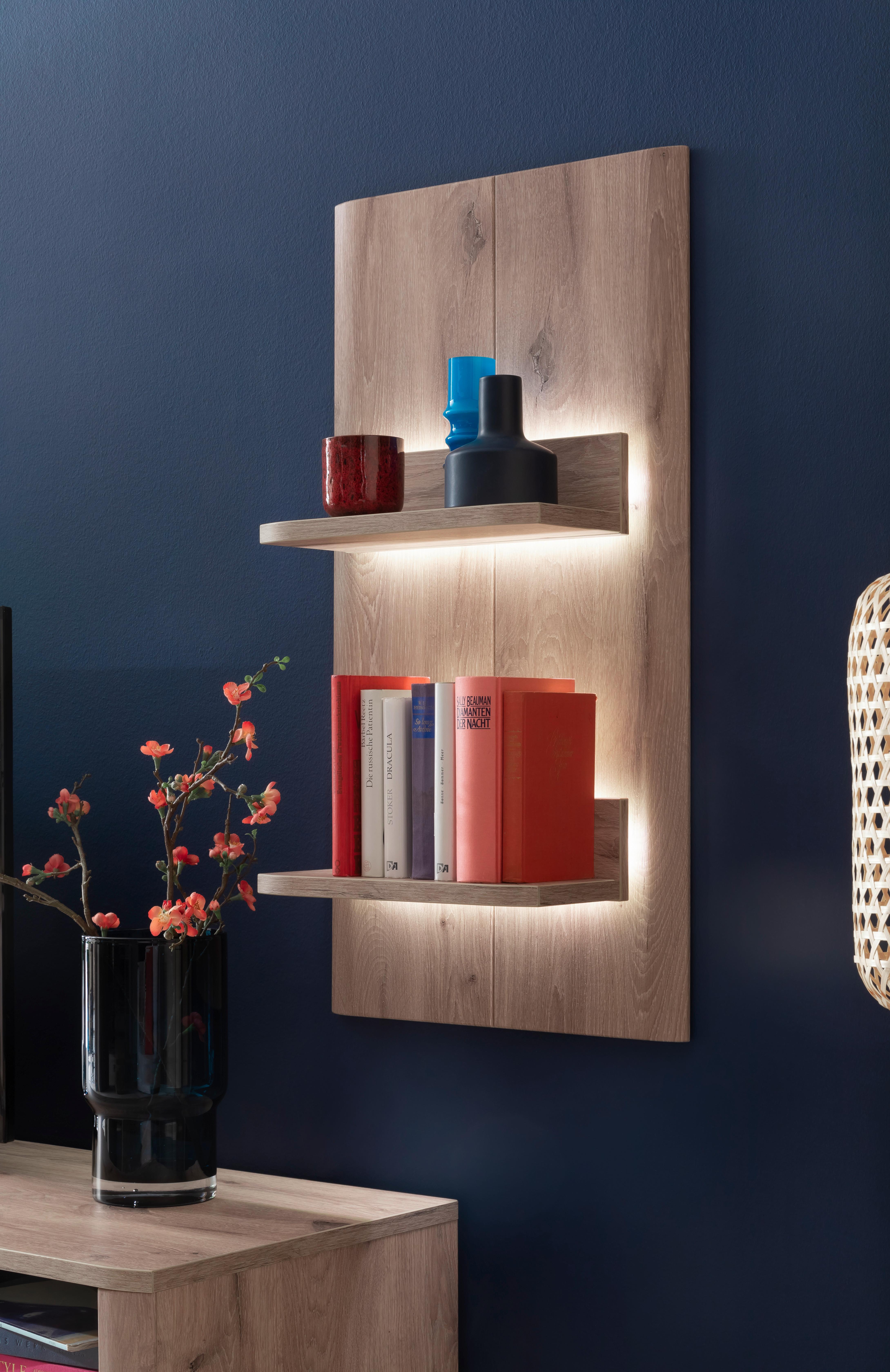 Wandregal Prato Eichefarben B: 50 cm - Eichefarben, Design, Holzwerkstoff (50/96/21cm) - MID.YOU