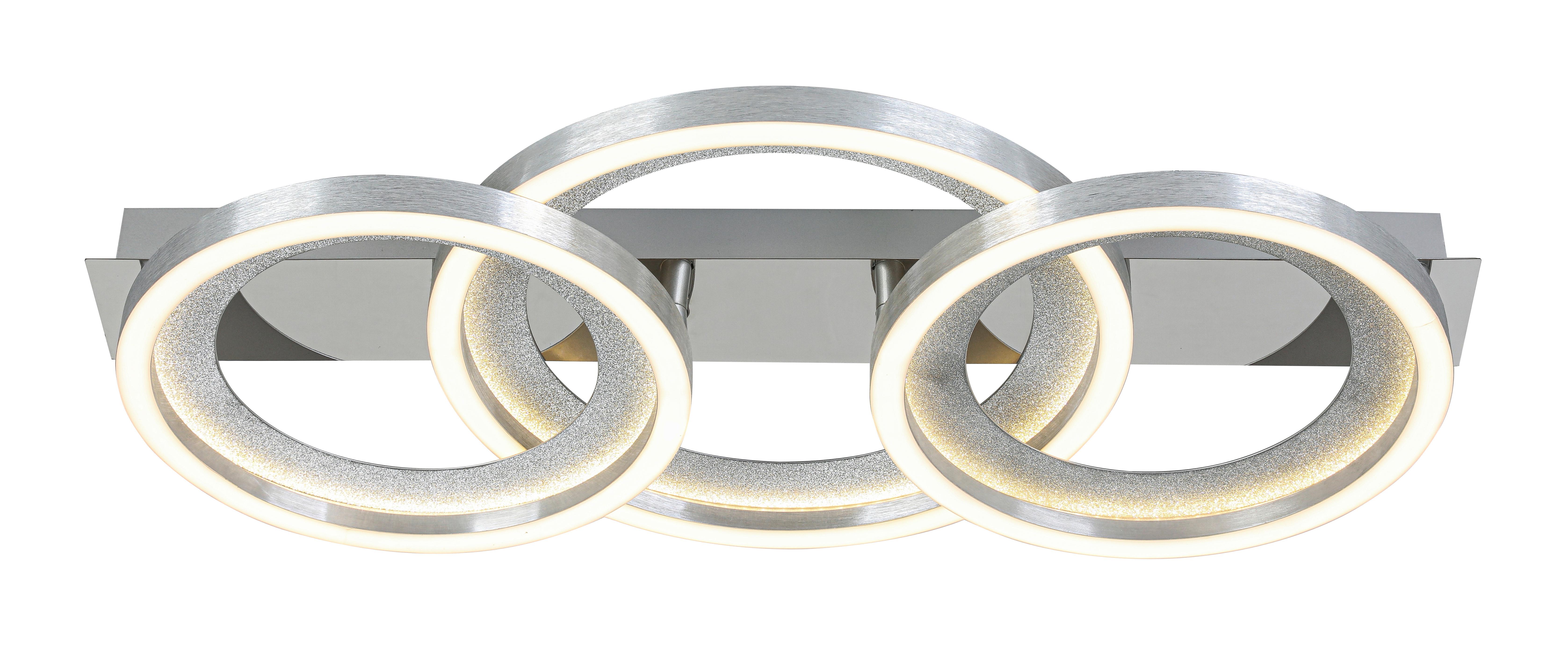 LED-DECKENLEUCHTE CILIA - Chromfarben/Silberfarben, Basics, Kunststoff/Metall (58,5/30,4/8cm) - Luca Bessoni