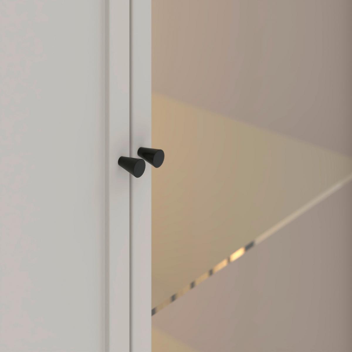 Vitrine Deco Schwarz/Kaschmir B: 76cm - Kaschmir/Schwarz, Design, Glas/Holzwerkstoff (76/115,5/40cm) - MID.YOU