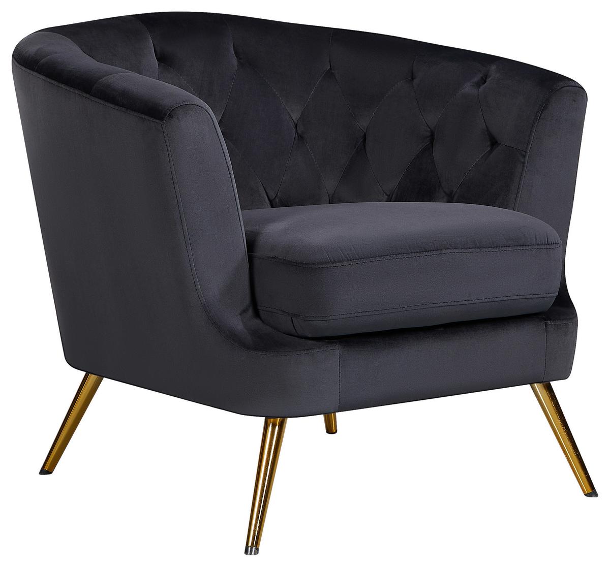 Fotel Lita - fekete/sötétzöld, Modern, textil/fém (89/78/83cm) - Ti'me