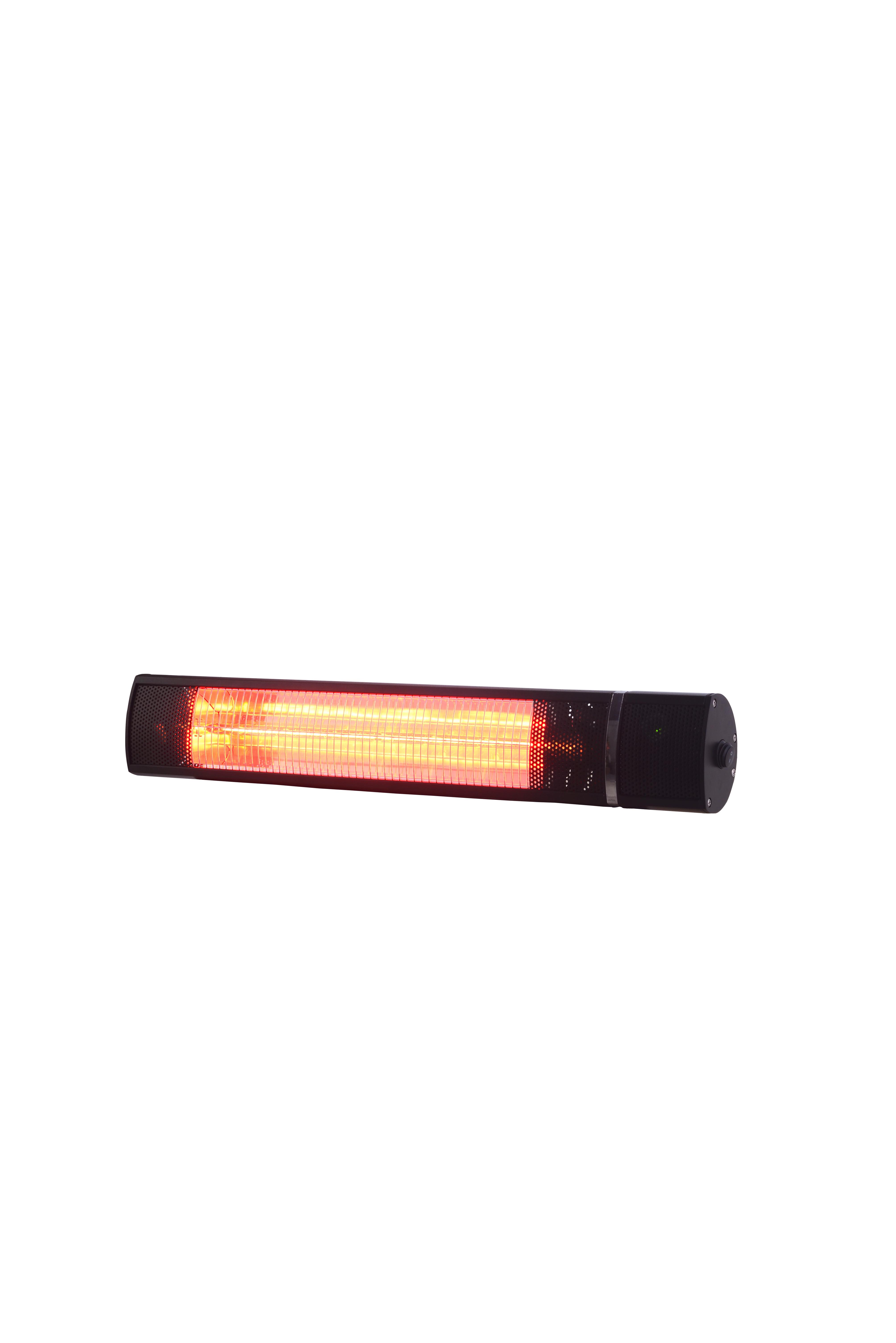 Wand-Terrassenstrahler 750/ 1500/2000 W mit Fernbedienung - Schwarz, Basics, Metall (63/10,5/16,2cm)