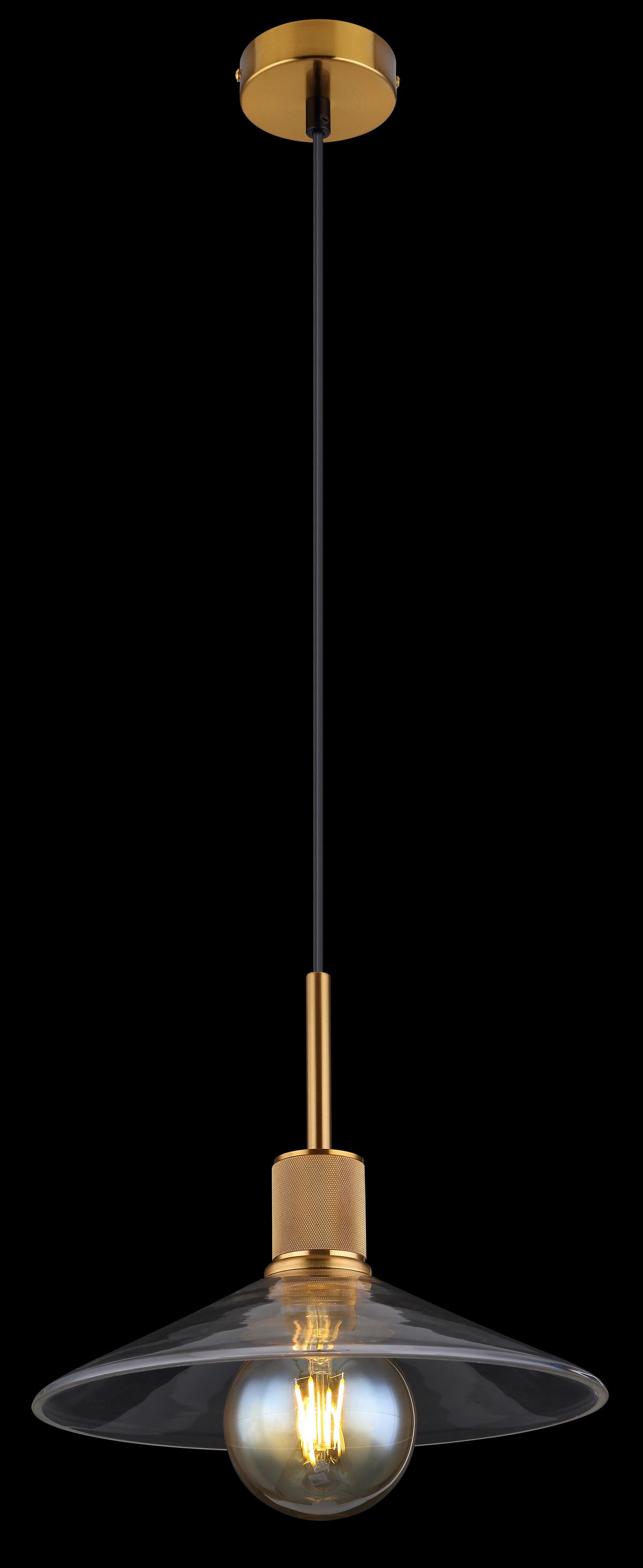 Függőlámpa 15461h - fekete/sárgaréz, Design, Üveg/fém (28/120cm) - Globo